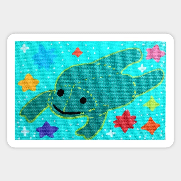 beanie baby frog painting Sticker by Bucket Hat Kiddo